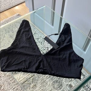 Black Deep V Bikini Top - Women's Swim Myra Swim Top- Bra NWT